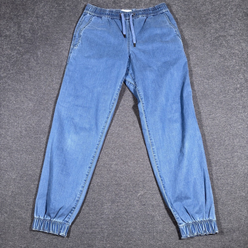 Duer Stretch Pull On Jeans Womens Small Blue Denim Joggers Medium Wash 29" Pants